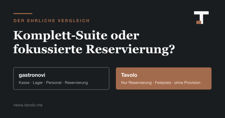 Tavolo vs. gastronovi, Komplett-Suite oder fokussierte Reservierung?